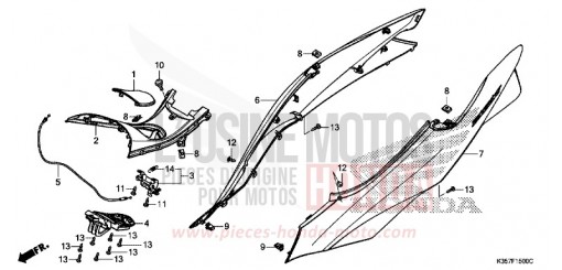 BODY COVER WW125EX2H de 2017